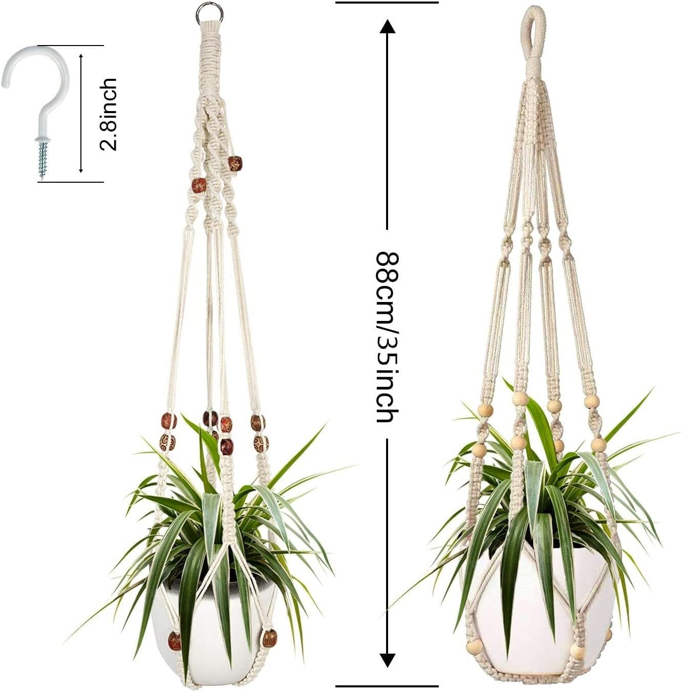 Macrame Plant Hanger, 2 Packs Plant Hangers, Hanging Planter for Indoor Plants Decorative Macrame Pot Hanger for Home Decor